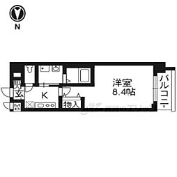 ベラジオ京都駅東 1Kの間取図画像