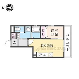 Live Flat京都西院 1DKの間取図画像
