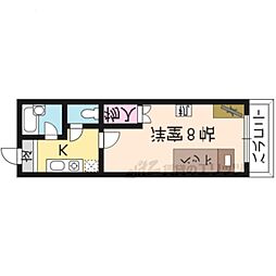 SAMSQUARE千本丸太町 1Kの間取図画像