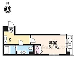 ブリエ五条大宮 1Kの間取図画像