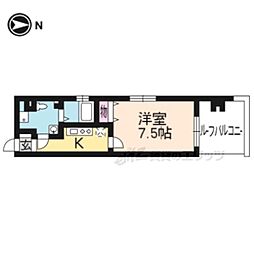 ORYZA三条西洞院 1Kの間取図画像