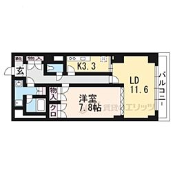 グランフォルム京都祇園 1LDKの間取図画像