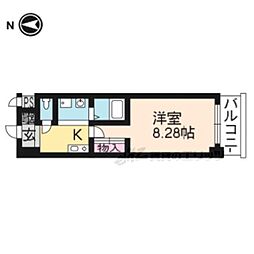ファーストコート五条新町 1Kの間取図画像