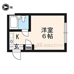 ロイヤル西陣 1Kの間取図画像