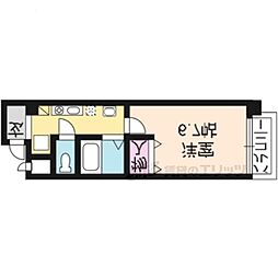 カーサ新町 1Kの間取図画像