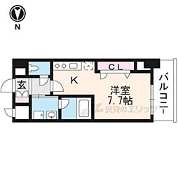 エクラージュ御池 ワンルームの間取図画像