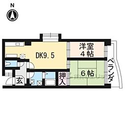 パラシオ西洞院 2LDKの間取図画像