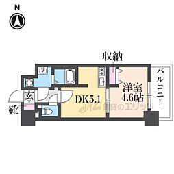 プレサンスTHEKYOTO澄華 1DKの間取図画像