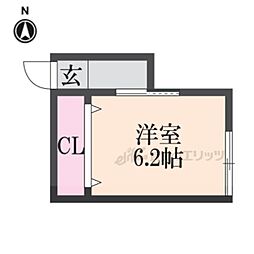 細野荘 1Kの間取図画像