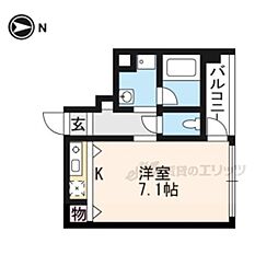 プロスペクト下鴨 ワンルームの間取図画像