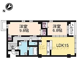 シュシュパルク鹿苑 2LDKの間取図画像