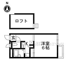 レオパレス豊 1Kの間取図画像