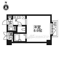 グランドパレス堀川パート2 1Kの間取図画像
