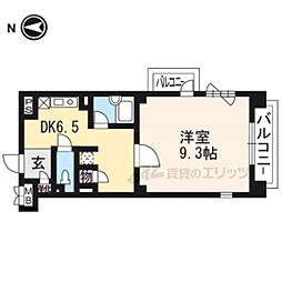 パインフィールド御池 1DKの間取図画像