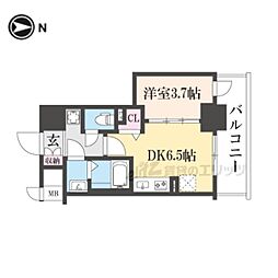 ファステート京都東寺フェイブ 1DKの間取図画像