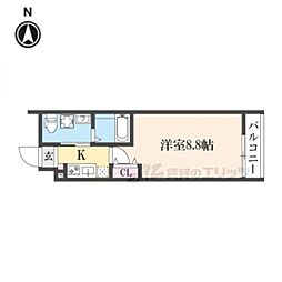 プールトゥジュール双ヶ岡 1Kの間取図画像