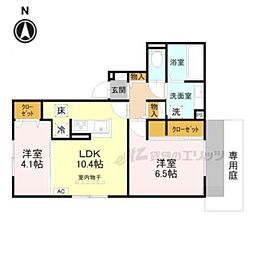 サンライフ上賀茂壱番館 2LDKの間取図画像