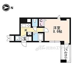 サムティ京都駅前 1Kの間取図画像