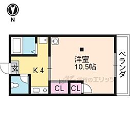 グリーンハイツ西棟 1Kの間取図画像