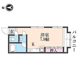 聖護院ハイツ ワンルームの間取図画像