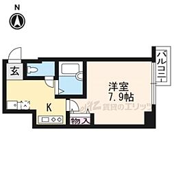 CITY SPIRE烏丸御池 6階1Kの間取り