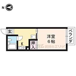 メゾン大戸 2階1Kの間取り