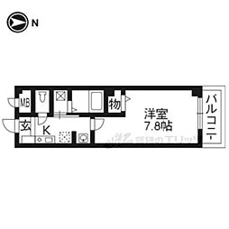 JR山陰本線 二条駅 徒歩13分の賃貸マンション 7階1Kの間取り