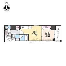 ベラジオ雅び京都円町駅前 2階1DKの間取り