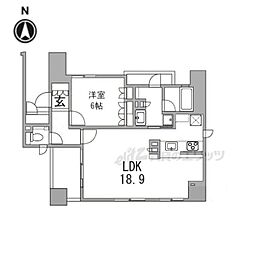 イーグルコート烏丸蛸薬師 8階1LDKの間取り