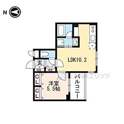 ヴァンベール御苑前 3階1LDKの間取り