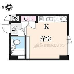 GRAND LATTICE SAYAMACHI 5階1Kの間取り