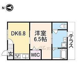 西院春栄町28貸家 1階1DKの間取り