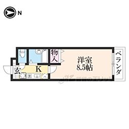 阪急京都本線 大宮駅 徒歩8分の賃貸マンション 3階1Kの間取り