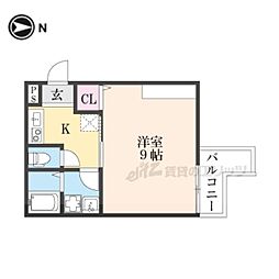 仮称）上京区堀出シ町新築計画 3階1Kの間取り
