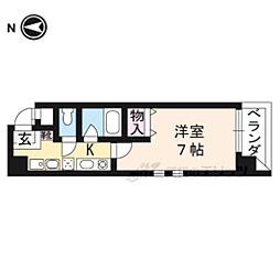 サンロイヤル五条 1Kの間取図画像