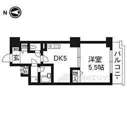 ライオンズマンション四条堀川第2 1DKの間取図画像