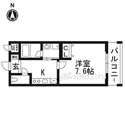 ベラジオ京都西院ウエストシティ 1Kの間取図画像