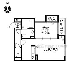 シャーメゾン清水道 1LDKの間取図画像
