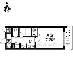 ベラジオ五条烏丸 1Kの間取図画像