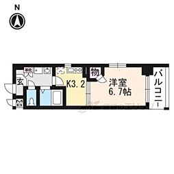 エステムプラザ京都烏丸五条 1DKの間取図画像