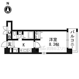 アスヴェル京都市役所前 1Kの間取図画像