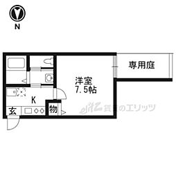 フラッティ丹波口 1Kの間取図画像