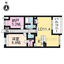 グラシア堺町御門 2LDKの間取図画像