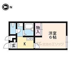 レオパレスイマクマノヒルズ 1Kの間取図画像