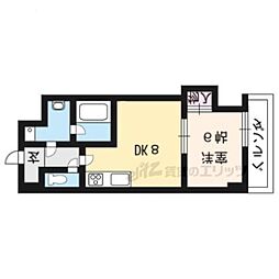 デュ四条 1DKの間取図画像
