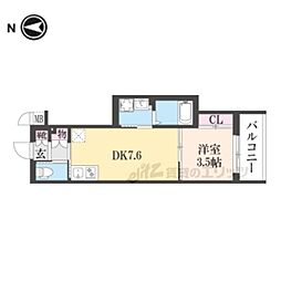 アクアプレイス京都聚楽第 1LDKの間取図画像
