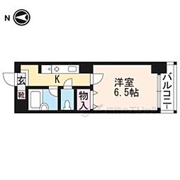 ス・プレール北野 1Kの間取図画像