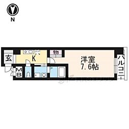プレゼンス堀川 1Kの間取図画像