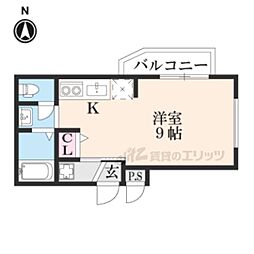 グラン・ディオール神光院 ワンルームの間取図画像