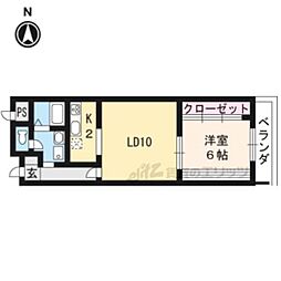 パールハイツ上杉 1LDKの間取図画像